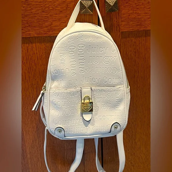 Juicy Couture Bags Htf Juicy Couture White Backpack Lock N